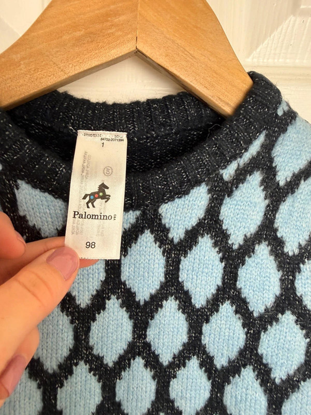 Palomino Kids Black & Blue Diamond Knit Jumper - Boys 3 Years - Back On The Shelves High Street Discount Outlet Online UK