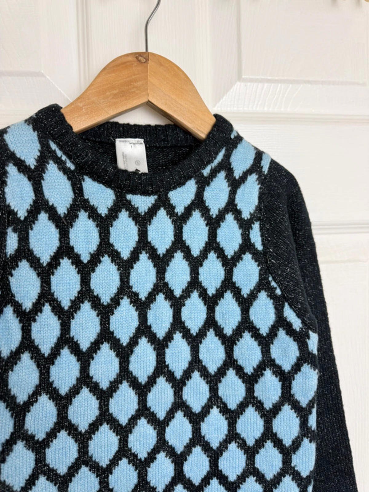 Palomino Kids Black & Blue Diamond Knit Jumper - Boys 3 Years - Back On The Shelves High Street Discount Outlet Online UK