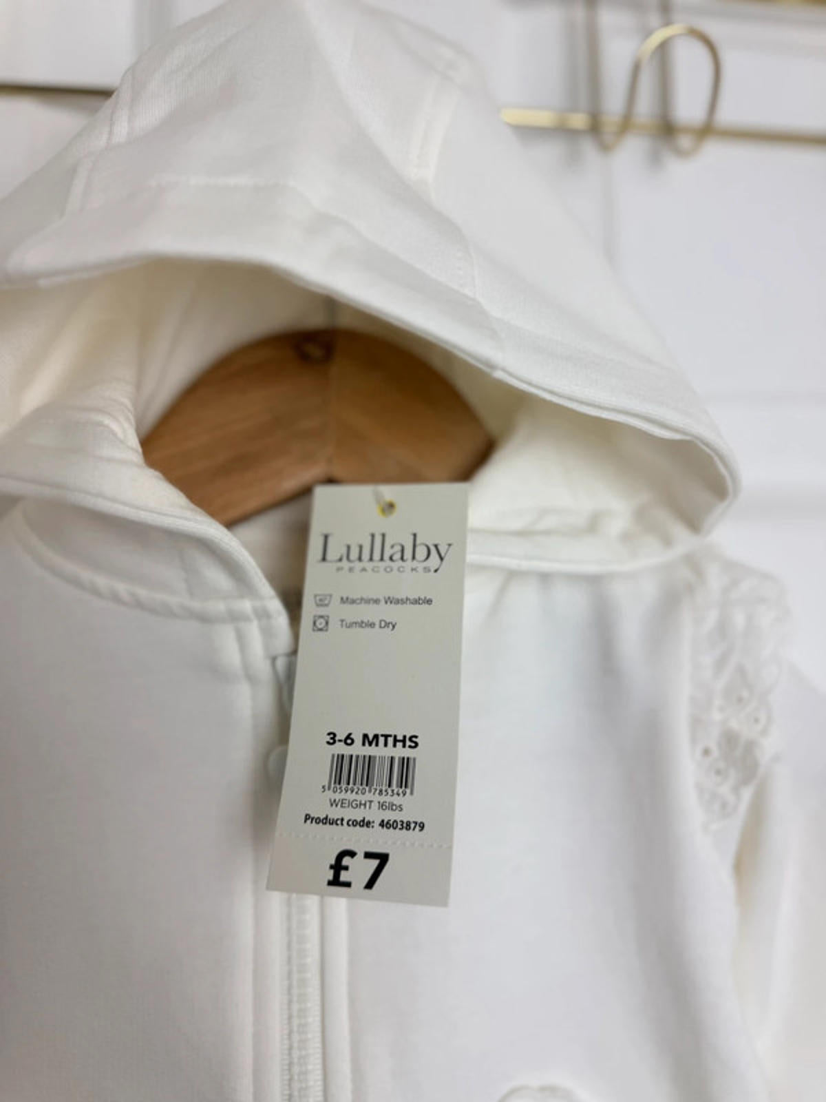 Lullaby Baby Cream Zip Eyelet Heart Detail Hoodie - Baby Girls 3 - 6 Months - Back On The Shelves High Street Discount Outlet Online UK