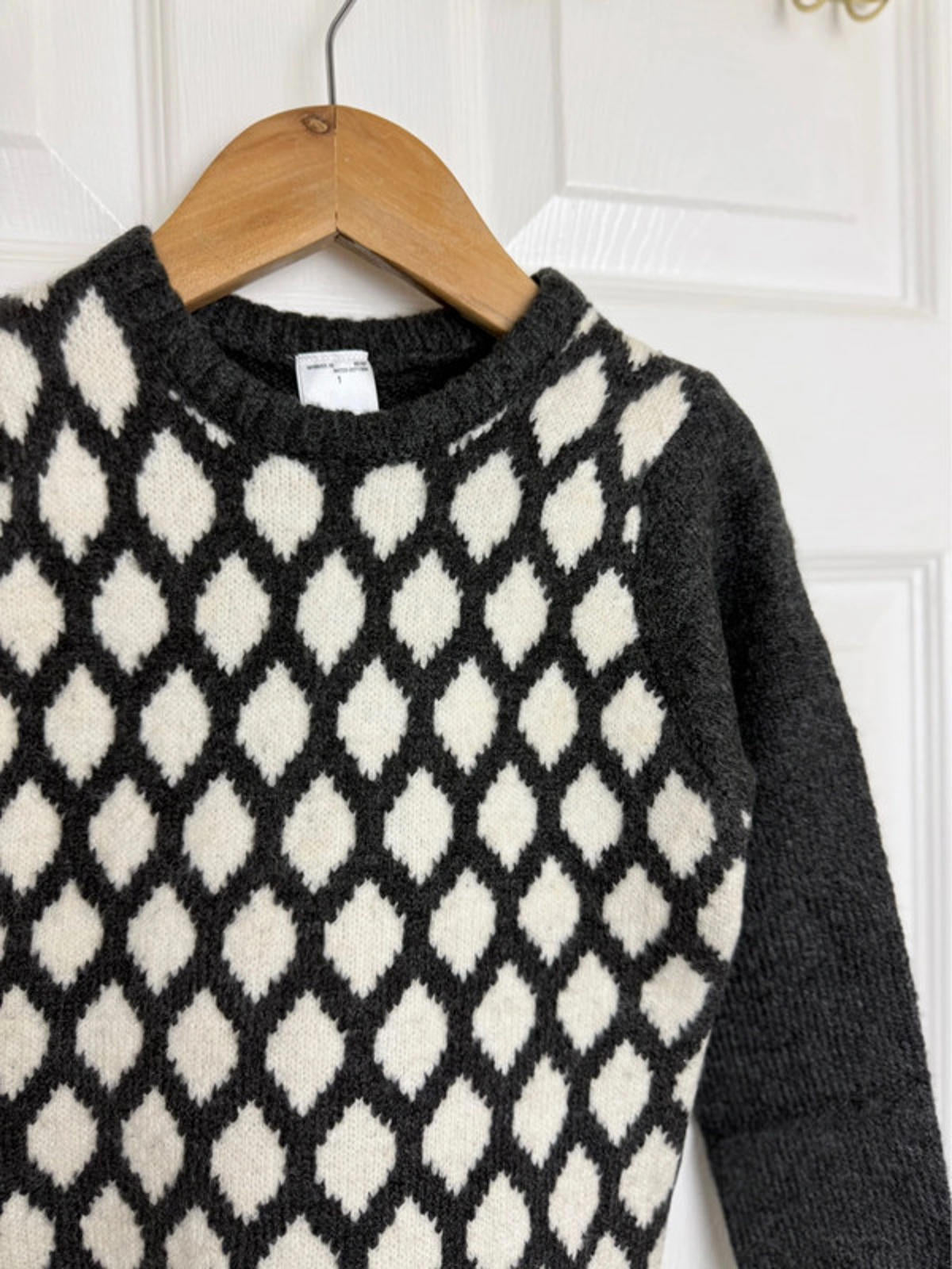 Palomino Kids Charcoal & Cream Diamond Knit Jumper - Boys 3 Years - Back On The Shelves High Street Discount Outlet Online UK