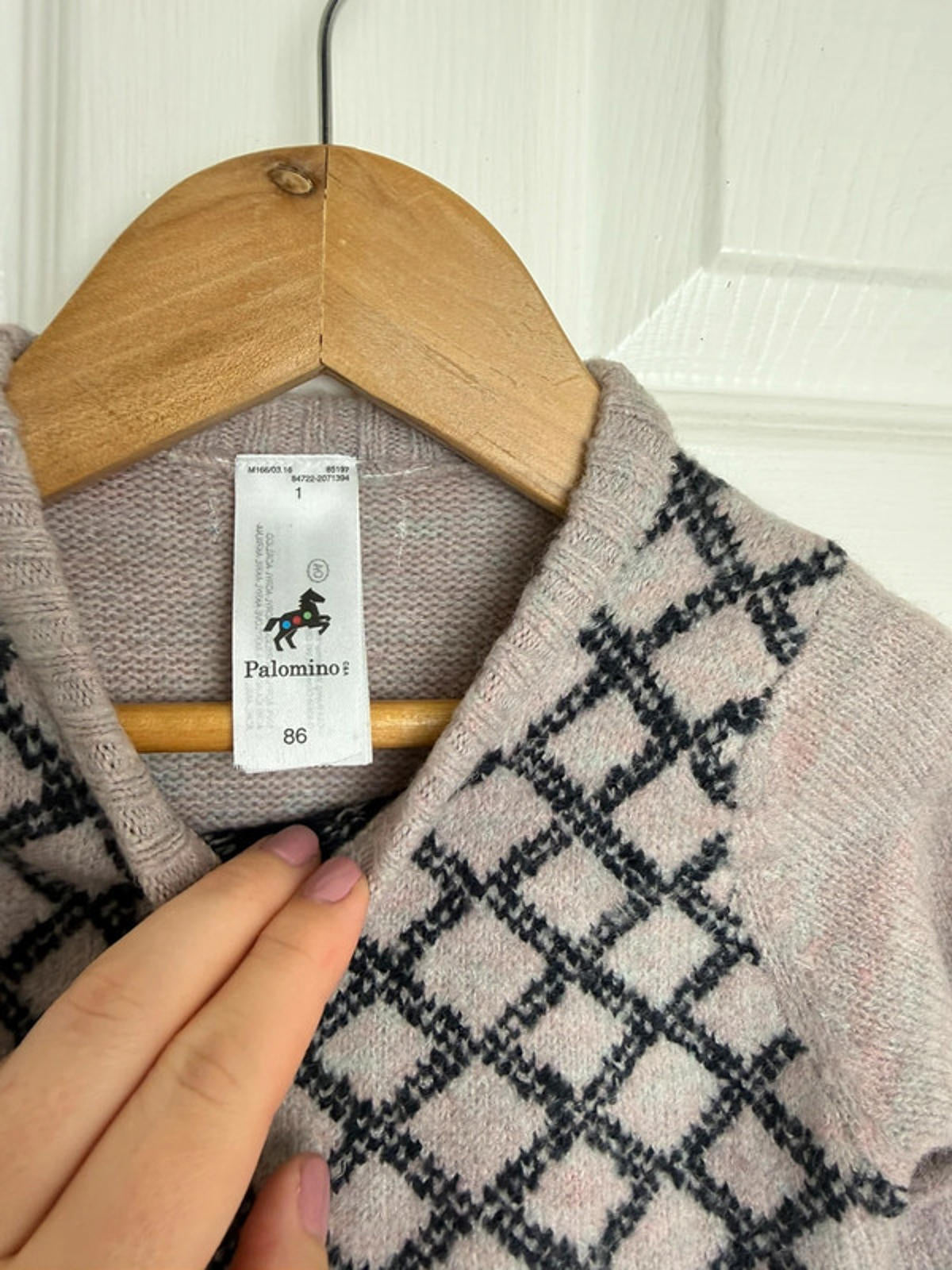 Palomino Kids Blush Pink & Black Diamond Knit Jumper - Unisex 18 - 24 Months - Back On The Shelves High Street Discount Outlet Online UK