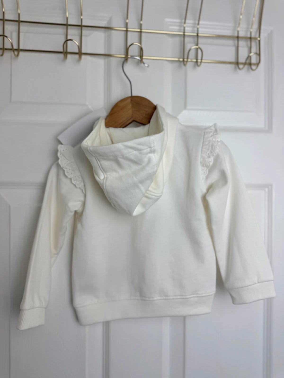 Lullaby Baby Cream Zip Eyelet Heart Detail Hoodie - Baby Girls 9 - 12 Months - Back On The Shelves High Street Discount Outlet Online UK