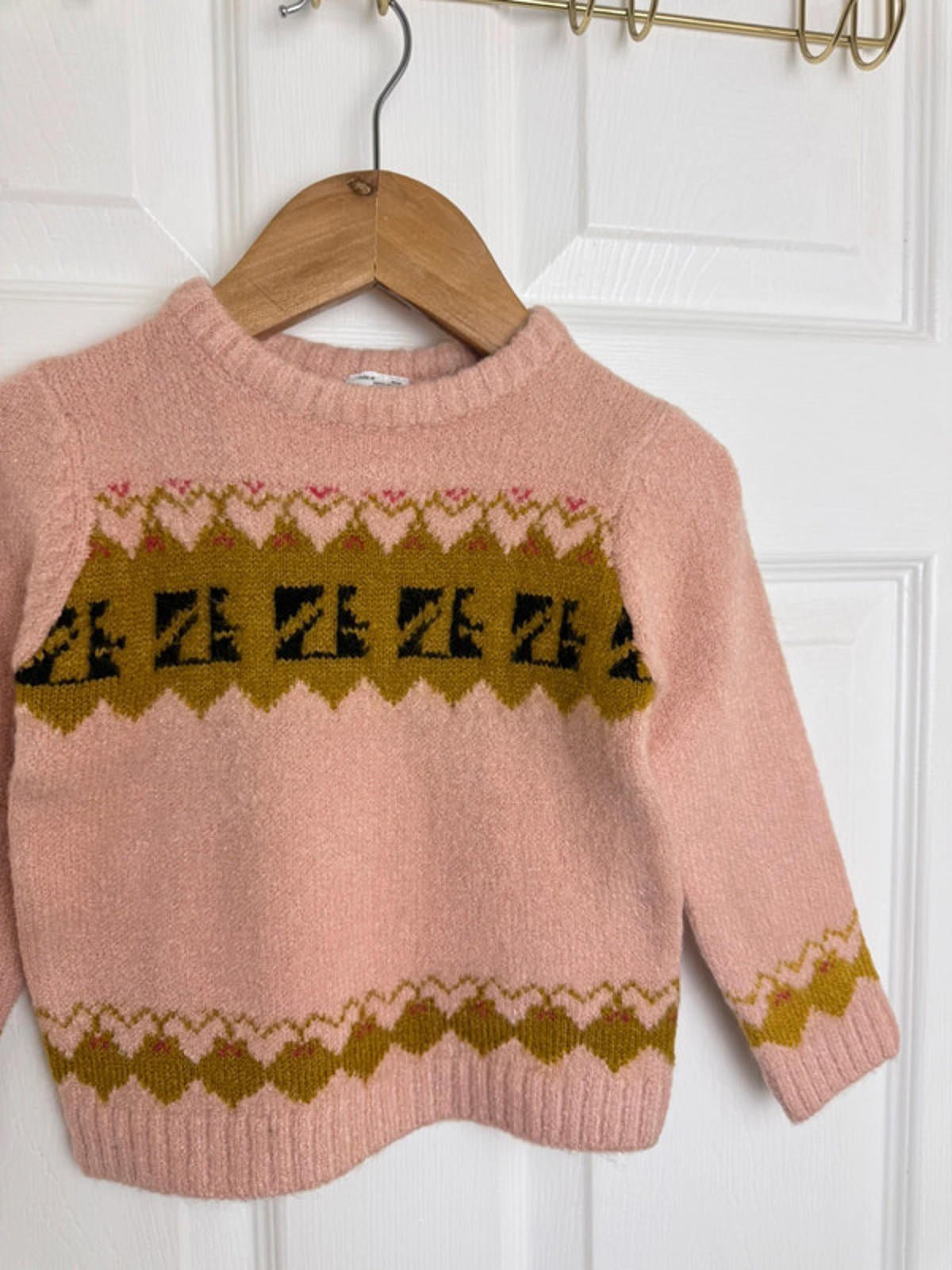 Palomino Kids Pink Fair Isle Knit Jumper - Unisex 18 - 24 Months - Back On The Shelves High Street Discount Outlet Online UK