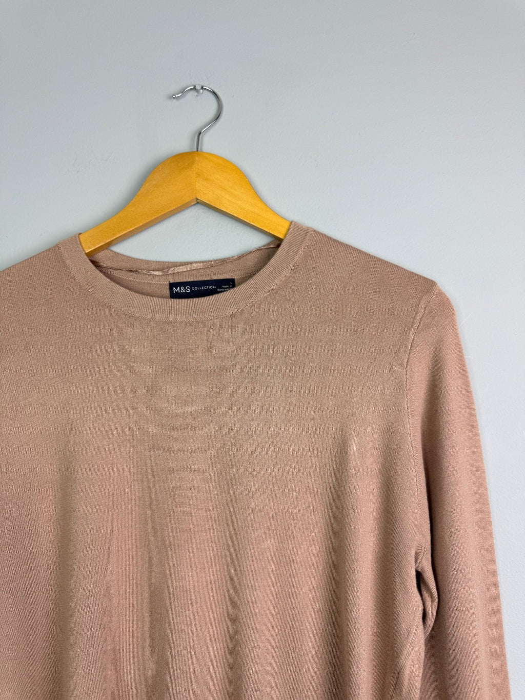 Ladies Ex MS Beige Knit Jumper - Size L - Back On The Shelves High Street Discount Outlet Online UK