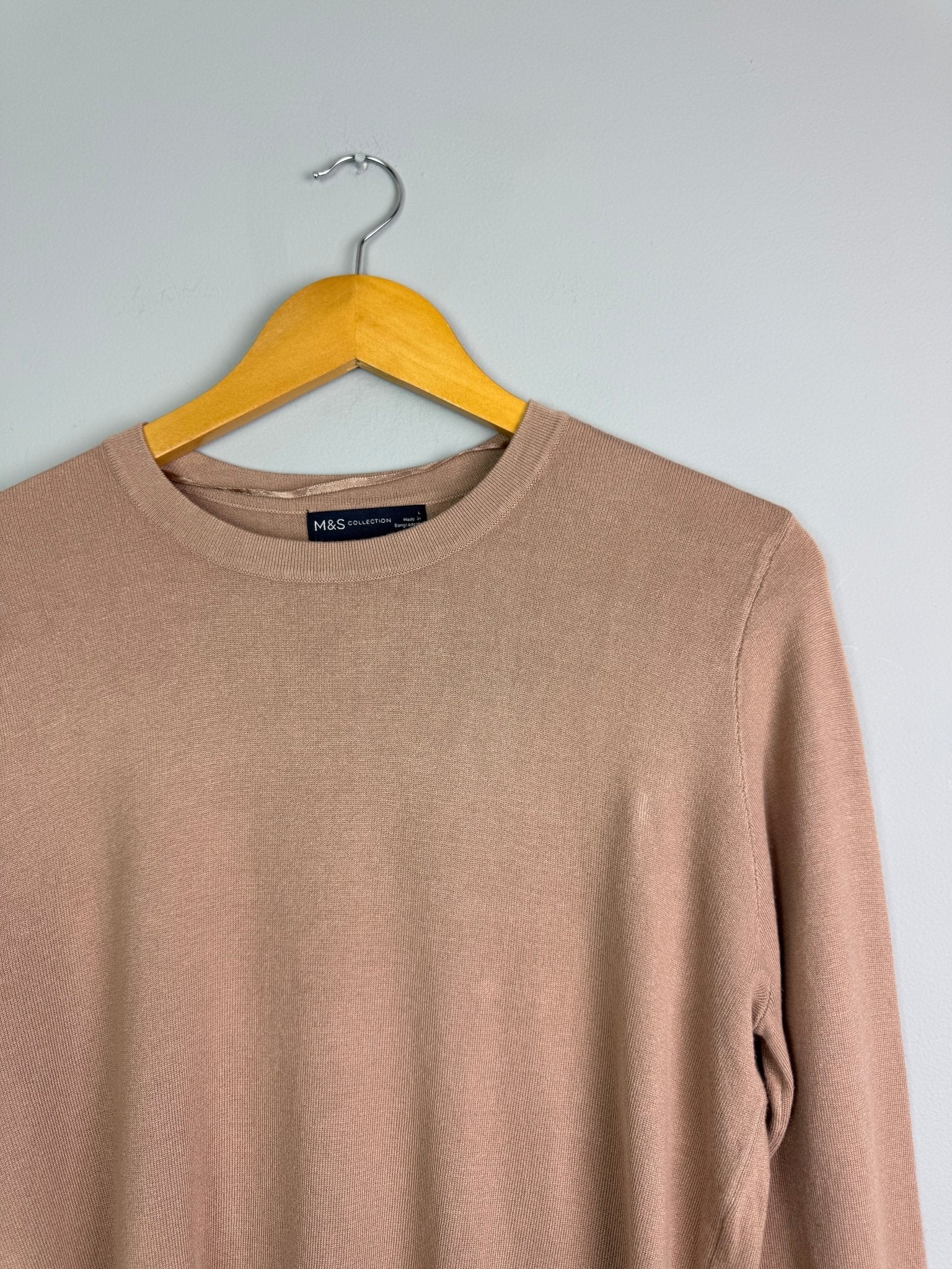 Ladies Ex MS Beige Knit Jumper - Size L - Back On The Shelves High Street Discount Outlet Online UK