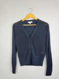 Ladies Ex MS Blue Shimmer Cardigan - Size L - Back On The Shelves High Street Discount Outlet Online UK