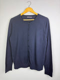 Ladies Ex MS Navy Button Cardigan - Size L - Back On The Shelves High Street Discount Outlet Online UK
