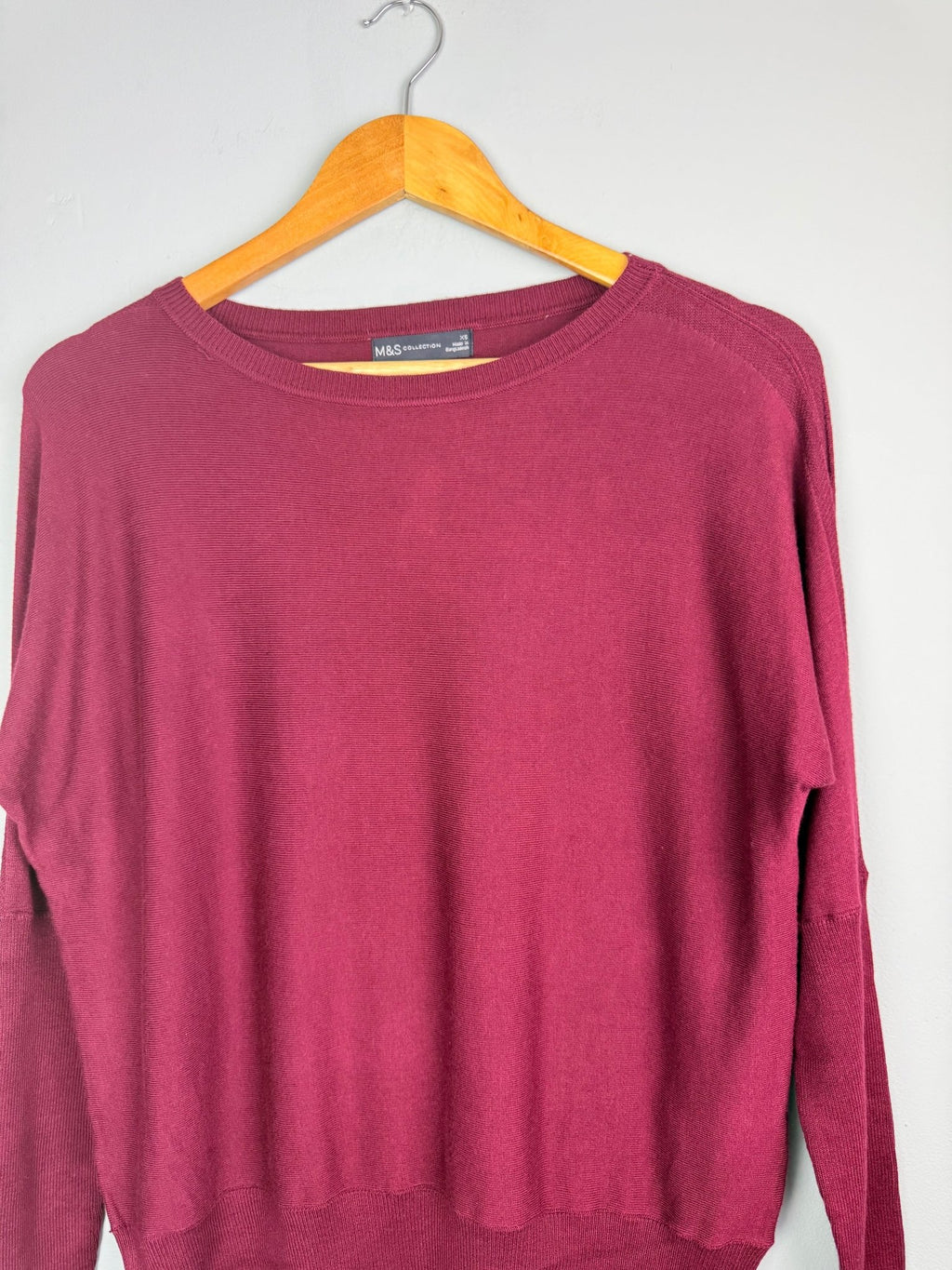 Ladies Ex MS Red Knit Jumper - Size XS - Back On The Shelves High Street Discount Outlet Online UK