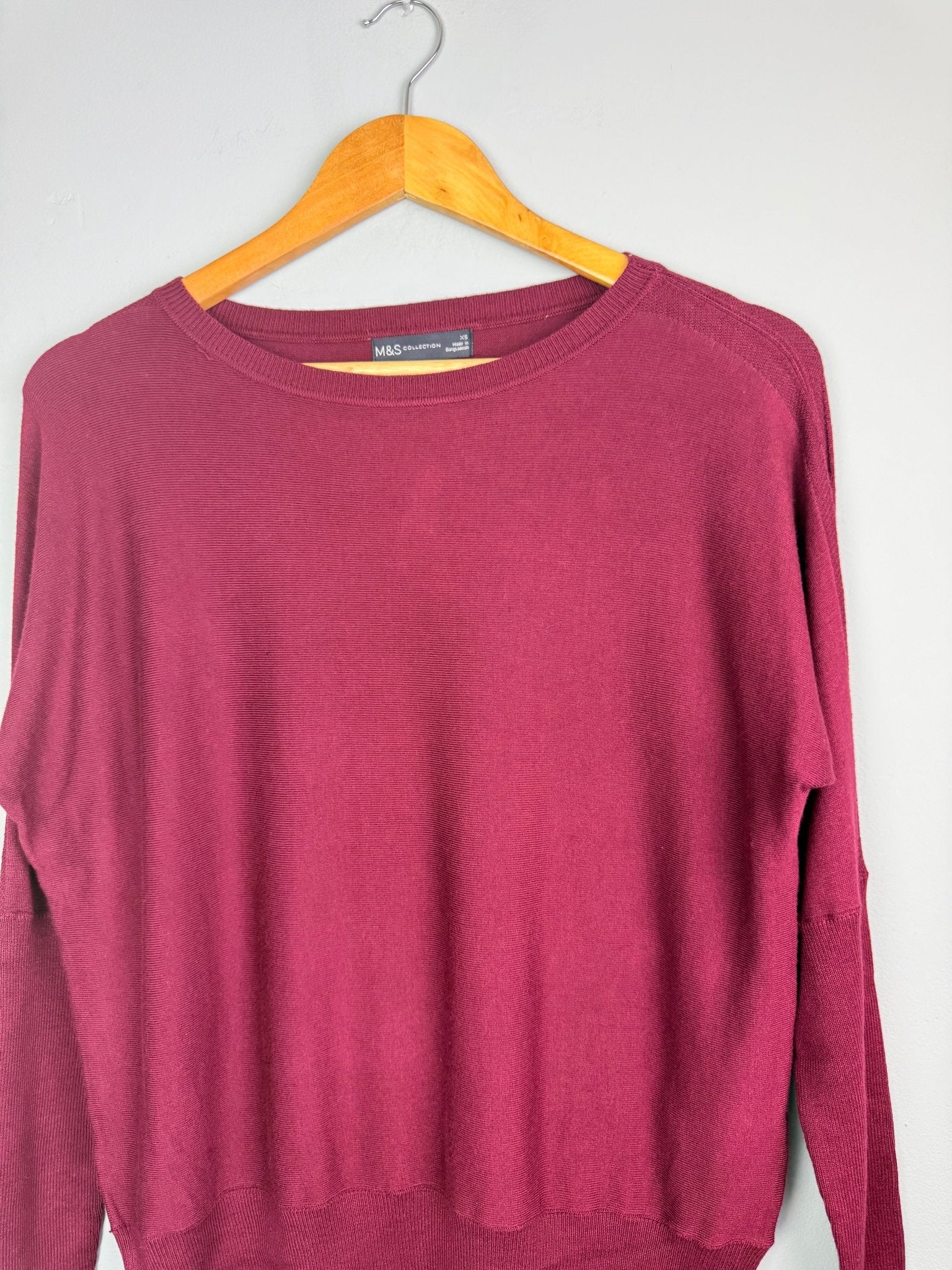 Ladies Ex MS Red Knit Jumper - Size XS - Back On The Shelves High Street Discount Outlet Online UK