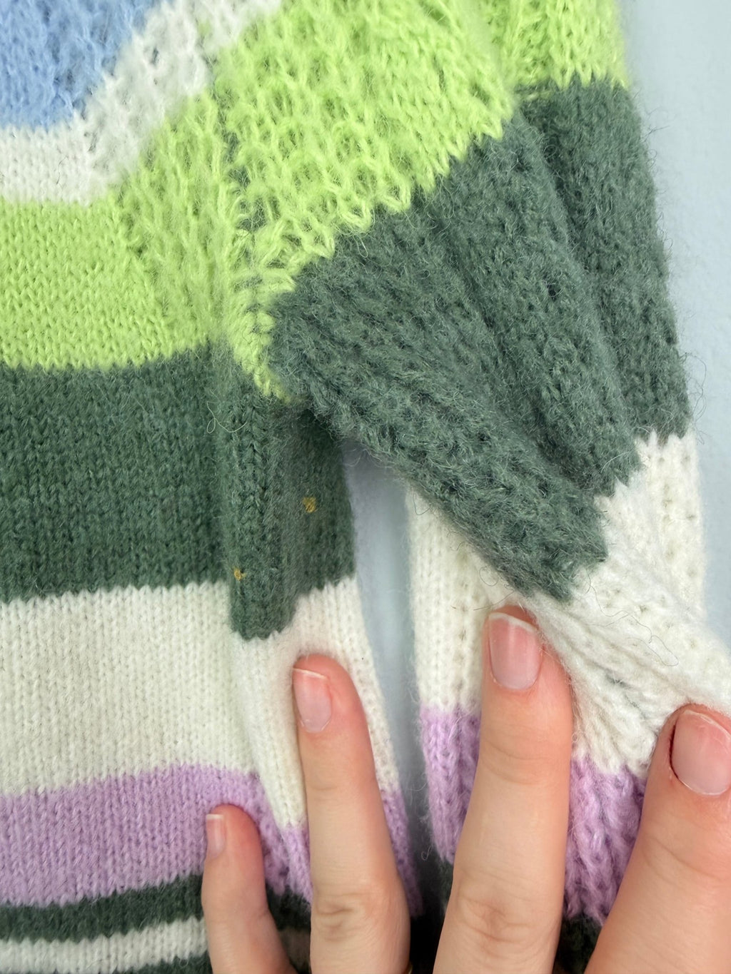 Ladies Ex MS Striped Wool Knit Jumper - Size 8 - Back On The Shelves High Street Discount Outlet Online UK