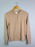 Ladies Ex RI Beige Button Cardigan - Size M - Back On The Shelves High Street Discount Outlet Online UK