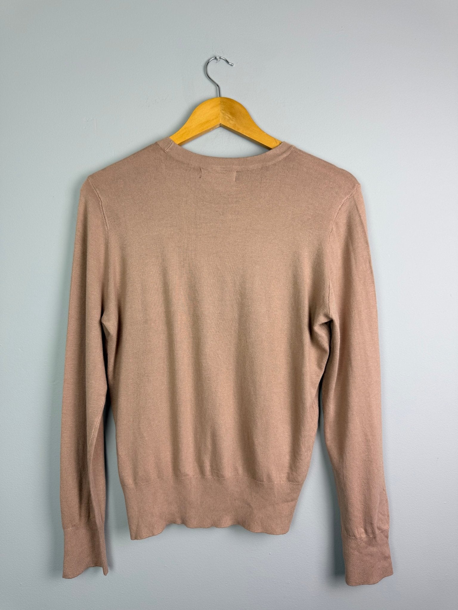 Ladies Ex RI Beige Button Cardigan - Size M - Back On The Shelves High Street Discount Outlet Online UK