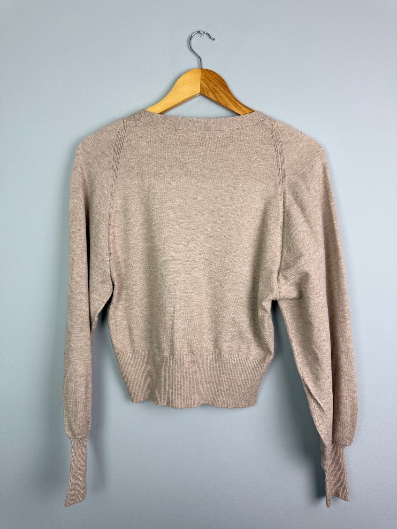 Ladies Ex RI Beige Button Cardigan - Sizes S - Back On The Shelves High Street Discount Outlet Online UK