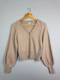 Ladies Ex RI Beige Button Cardigan - Sizes S - Back On The Shelves High Street Discount Outlet Online UK