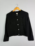 Ladies Ex RI Black Button Cardigan - Size S - Back On The Shelves High Street Discount Outlet Online UK