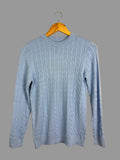 Ladies Ex RI Blue Cable Knit Jumper - Size M - Back On The Shelves High Street Discount Outlet Online UK