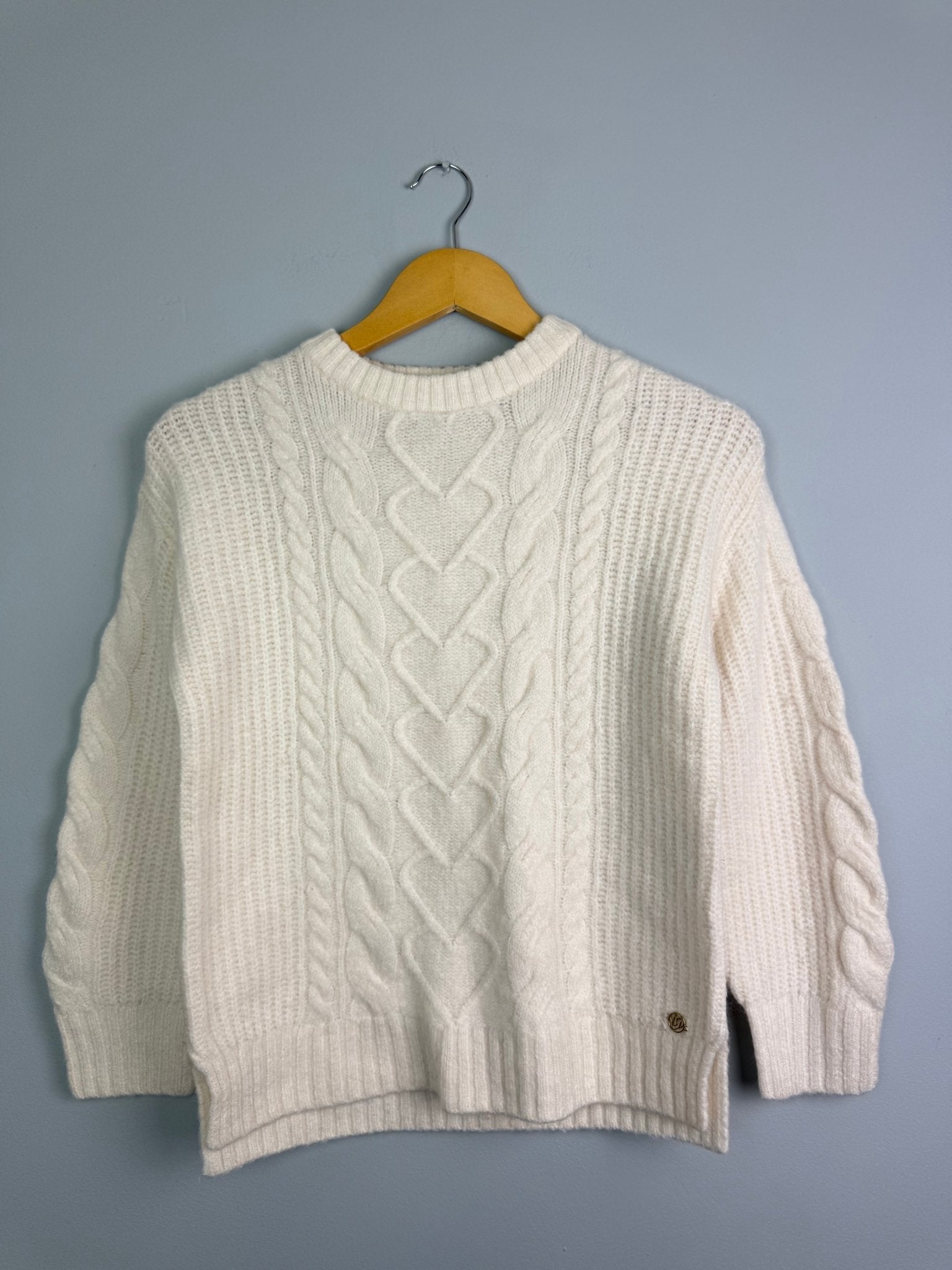 Ladies Ex RI Cream Cable Knit Jumper - Size S - Back On The Shelves High Street Discount Outlet Online UK