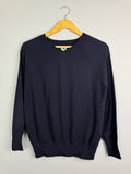 Ladies Ex RI Navy V Neck Jumper - Size M - Back On The Shelves High Street Discount Outlet Online UK