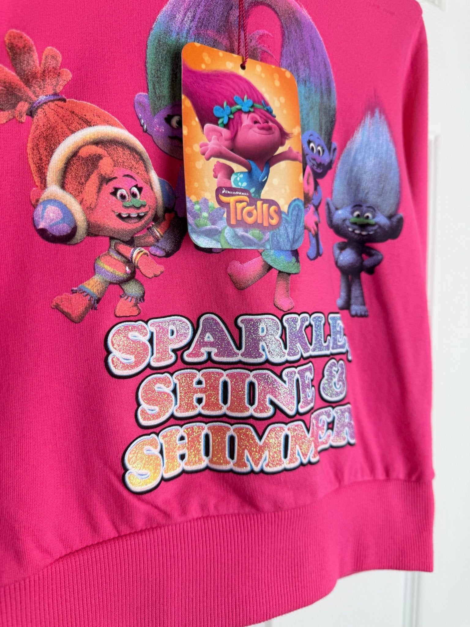 NEW Dreamworks Trolls Pink Hoodie - Girls 3 - 7 Years - Back On The Shelves High Street Discount Outlet Online UK