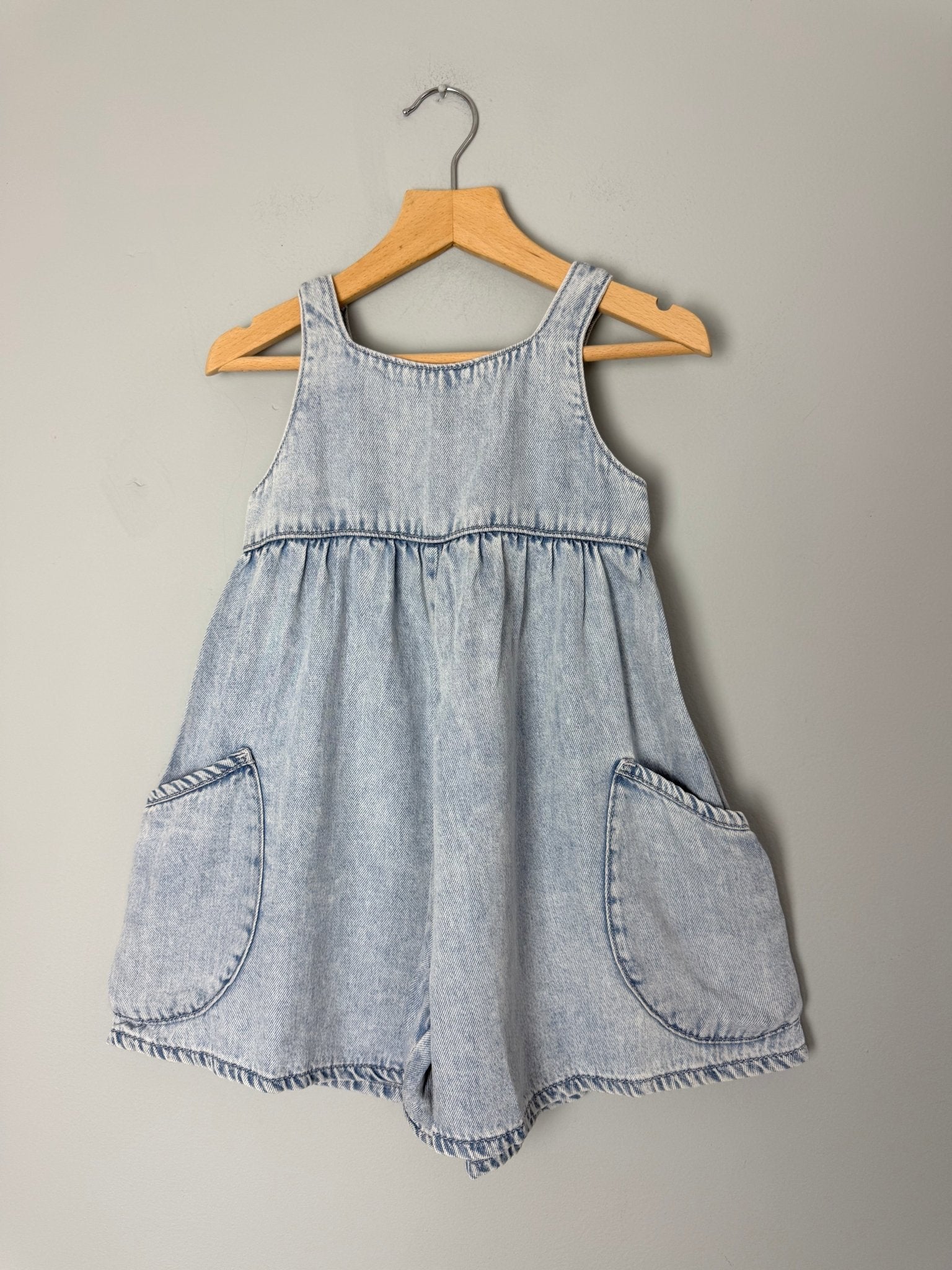 NEW Ex NXT 100% Cotton Denim Playsuit - Girls 3 - 12 Years - Back On The Shelves High Street Discount Outlet Online UK