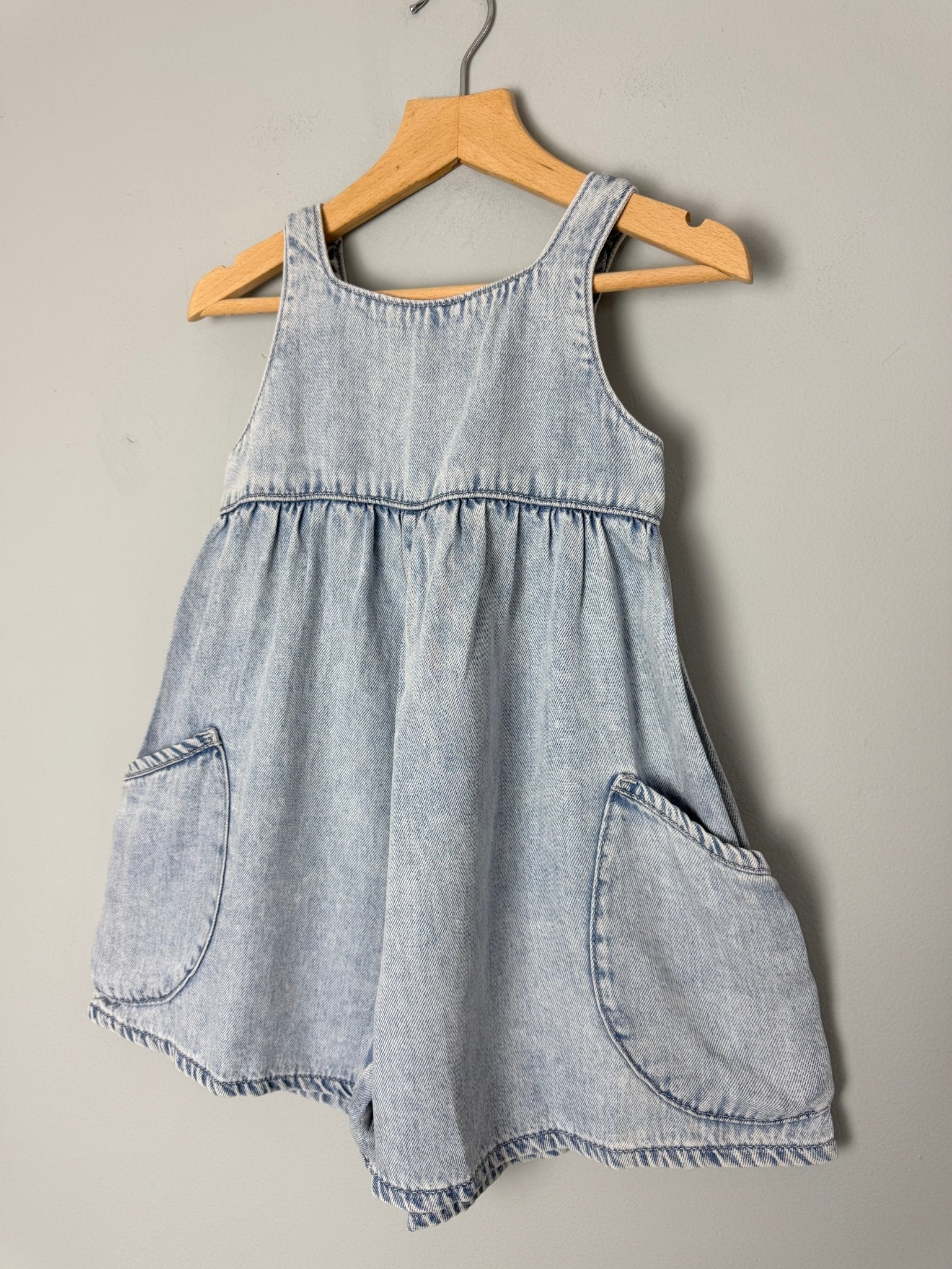 NEW Ex NXT 100% Cotton Denim Playsuit - Girls 3 - 12 Years - Back On The Shelves High Street Discount Outlet Online UK