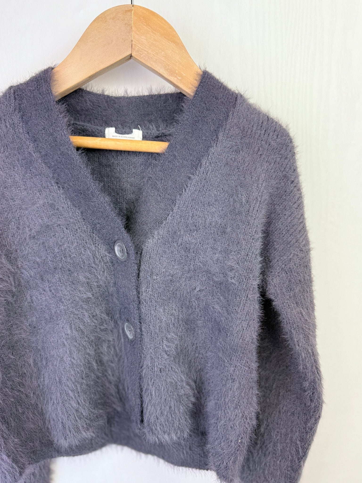 NEW Charcoal Fluffy Cropped Cardigan - Girls 5 - 6 Years - Back On The Shelves High Street Discount Outlet Online UK