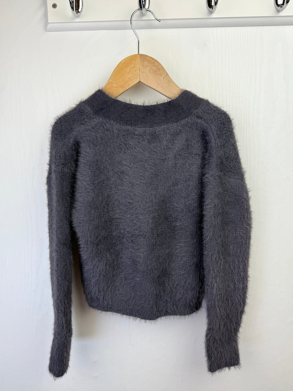NEW Charcoal Fluffy Cropped Cardigan - Girls 5 - 6 Years - Back On The Shelves High Street Discount Outlet Online UK