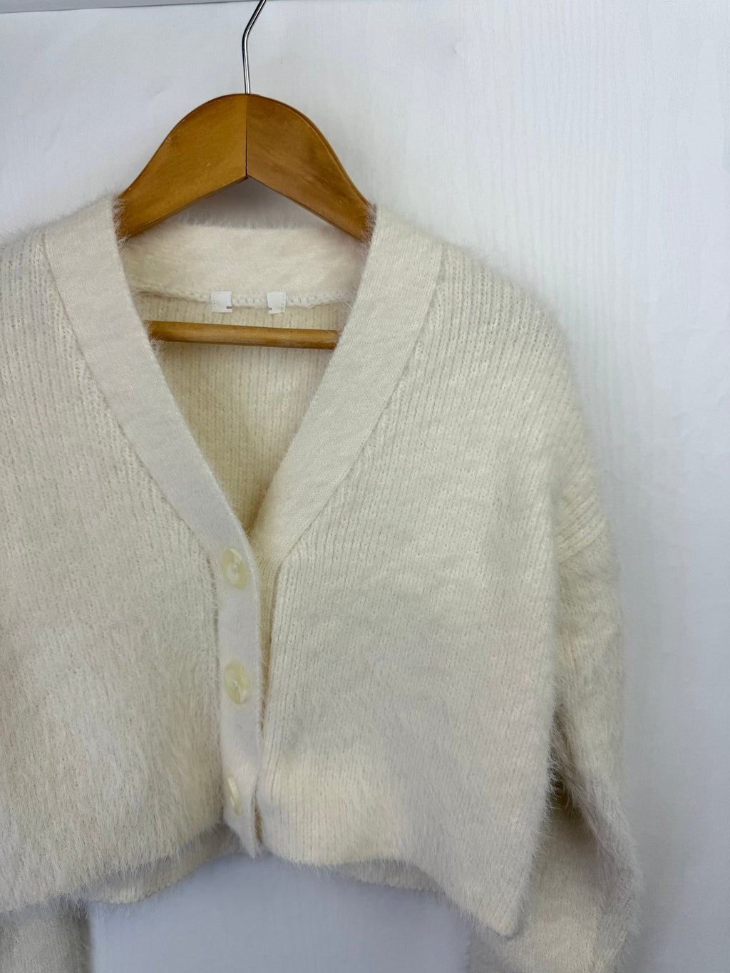 NEW Ex N*xt Cream Cropped Fluffy Cardigan - Girls 3 - 9 Years - Back On The Shelves High Street Discount Outlet Online UK