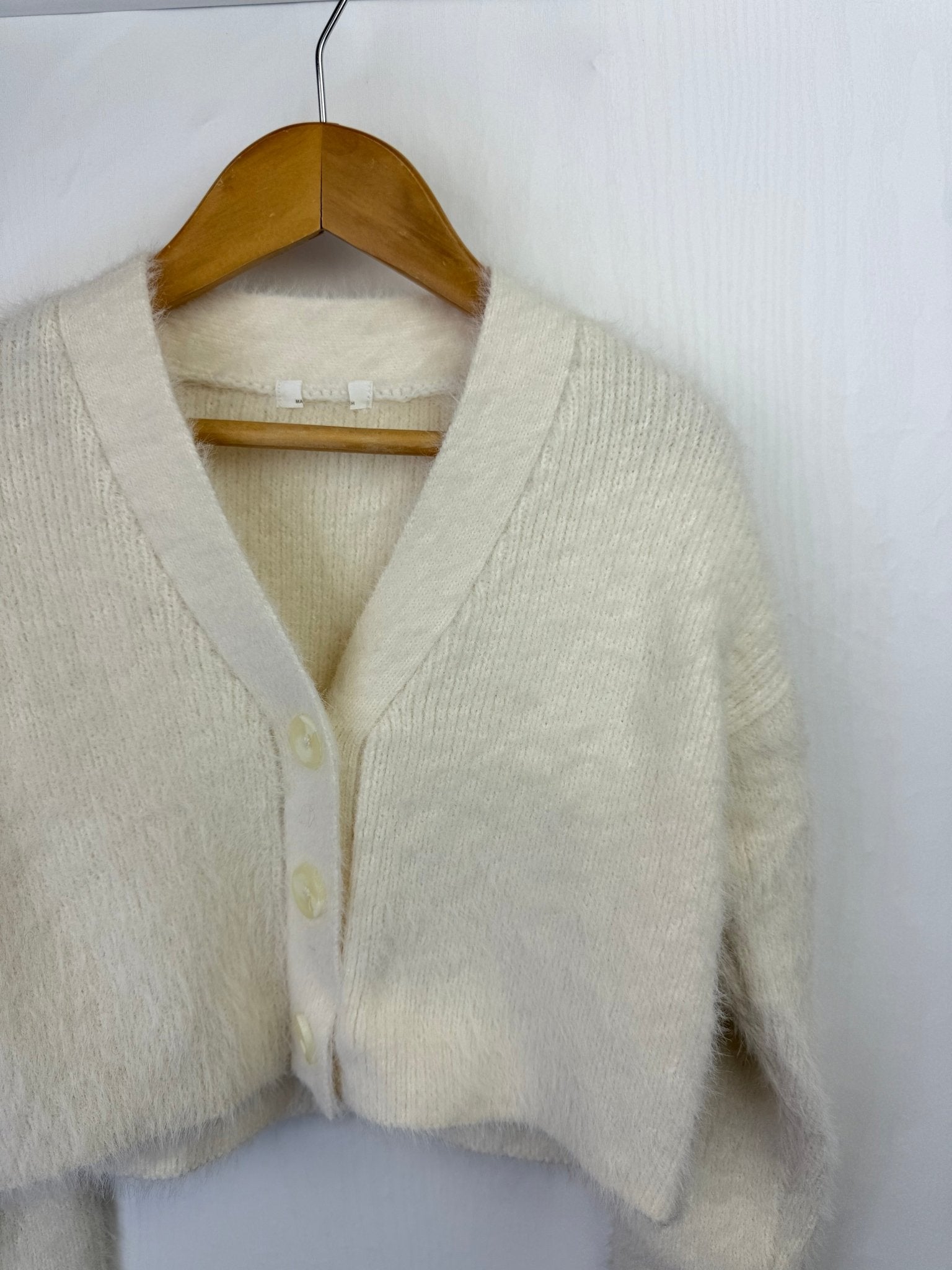 NEW Ex N*xt Cream Cropped Fluffy Cardigan - Girls 3 - 9 Years - Back On The Shelves High Street Discount Outlet Online UK