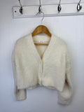 NEW Ex N*xt Cream Cropped Fluffy Cardigan - Girls 3 - 9 Years - Back On The Shelves High Street Discount Outlet Online UK