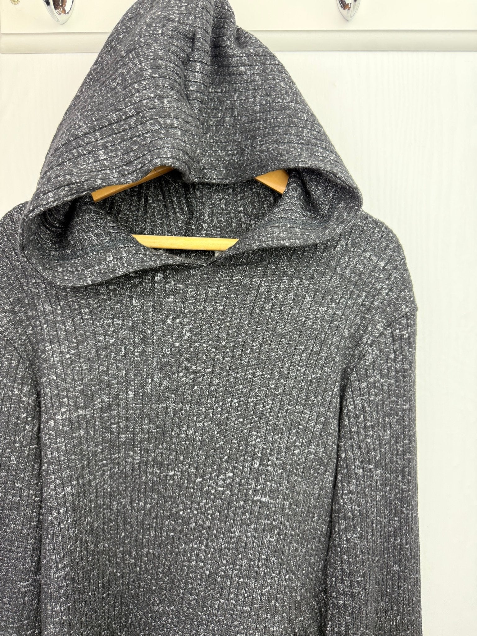 NEW Grey Ribbed Ruffle Hoodie - Girls 5 - 14 Years - Back On The Shelves High Street Discount Outlet Online UK