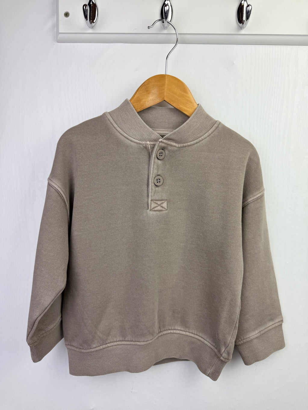 NEW M*S Brown/Grey Button Sweater - Boys 2 - 8 Years - Back On The Shelves High Street Discount Outlet Online UK