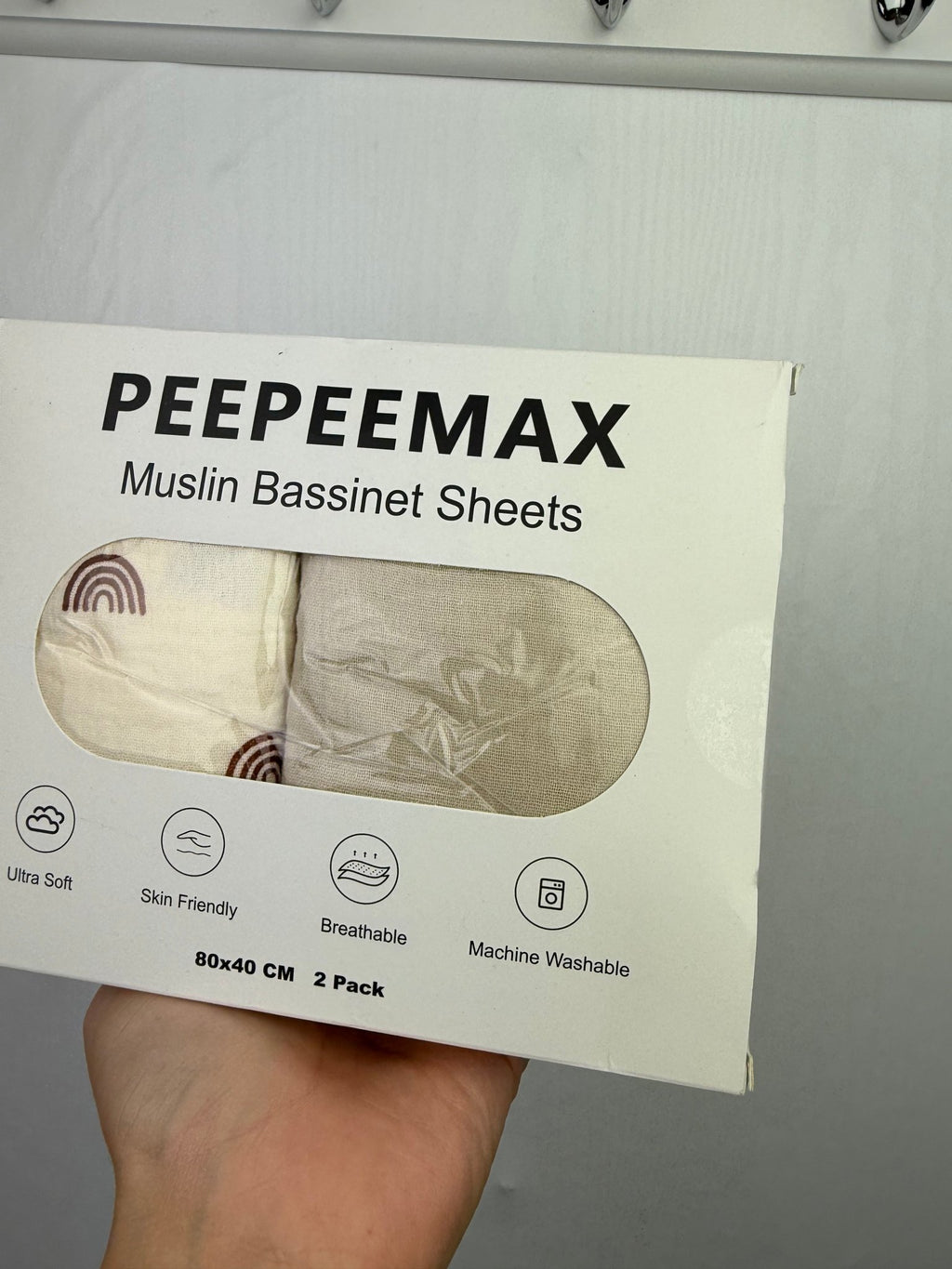 NEW PeePeeMax Muslin Bassinet Sheets - Back On The Shelves High Street Discount Outlet Online UK