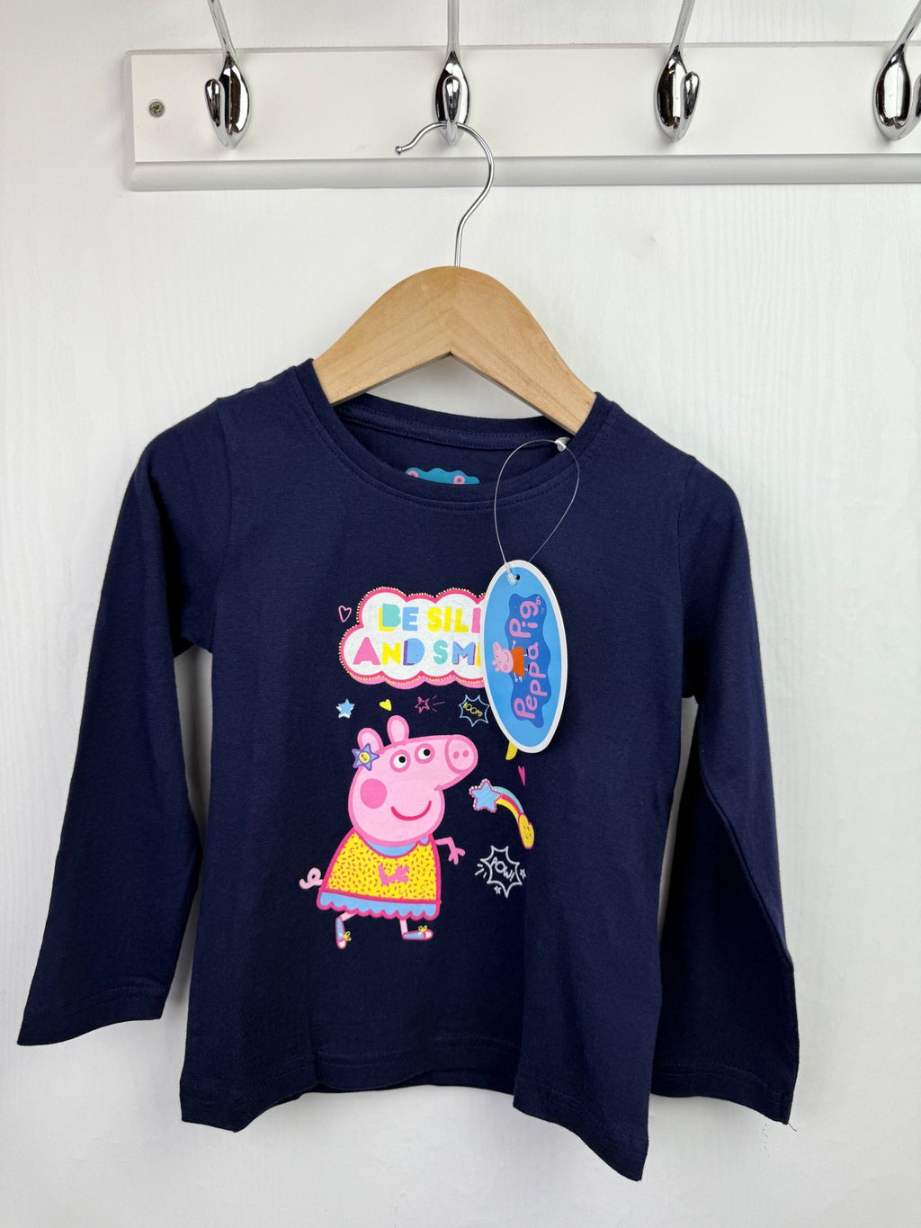 Peppa Pig Navy Long Sleeve Top - Girls 2 - 6 Years - Back On The Shelves High Street Discount Outlet Online UK